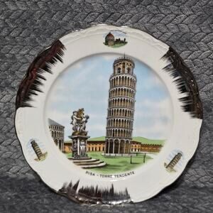 Vintage Almertief Bavaria Pisa Torre Pendente Plate Silver Trim